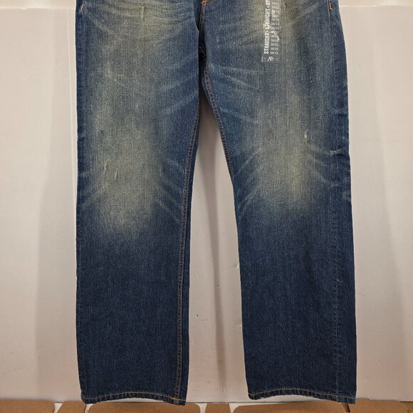 Aeropostale Jeans Mens Essex Straight Blue Distressed  Faded Measure 38 x32 - Picture 10 of 11